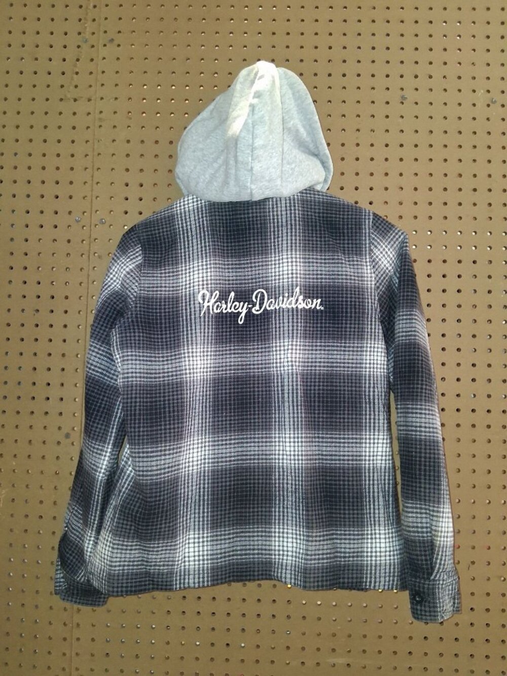 Harley-Davidson Womens Hooded Flannel Jacket With Quilted Lining - Picture 4 of 7